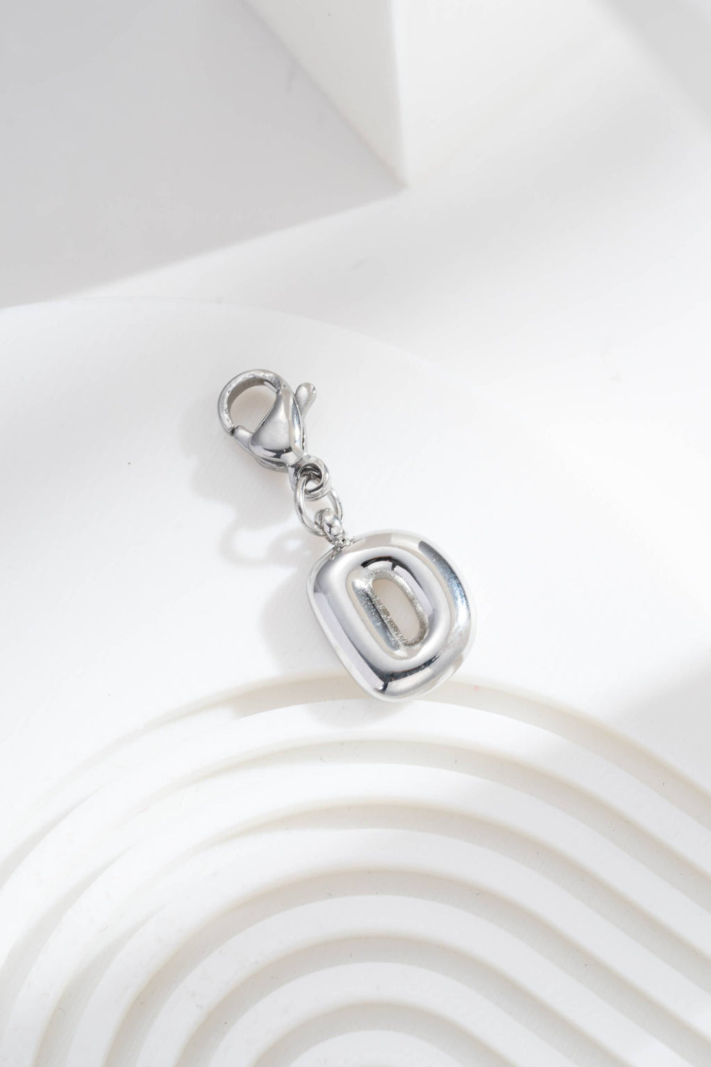 Satz von 26 Anhänger Charm Alphabet Edelstahl silberfarben