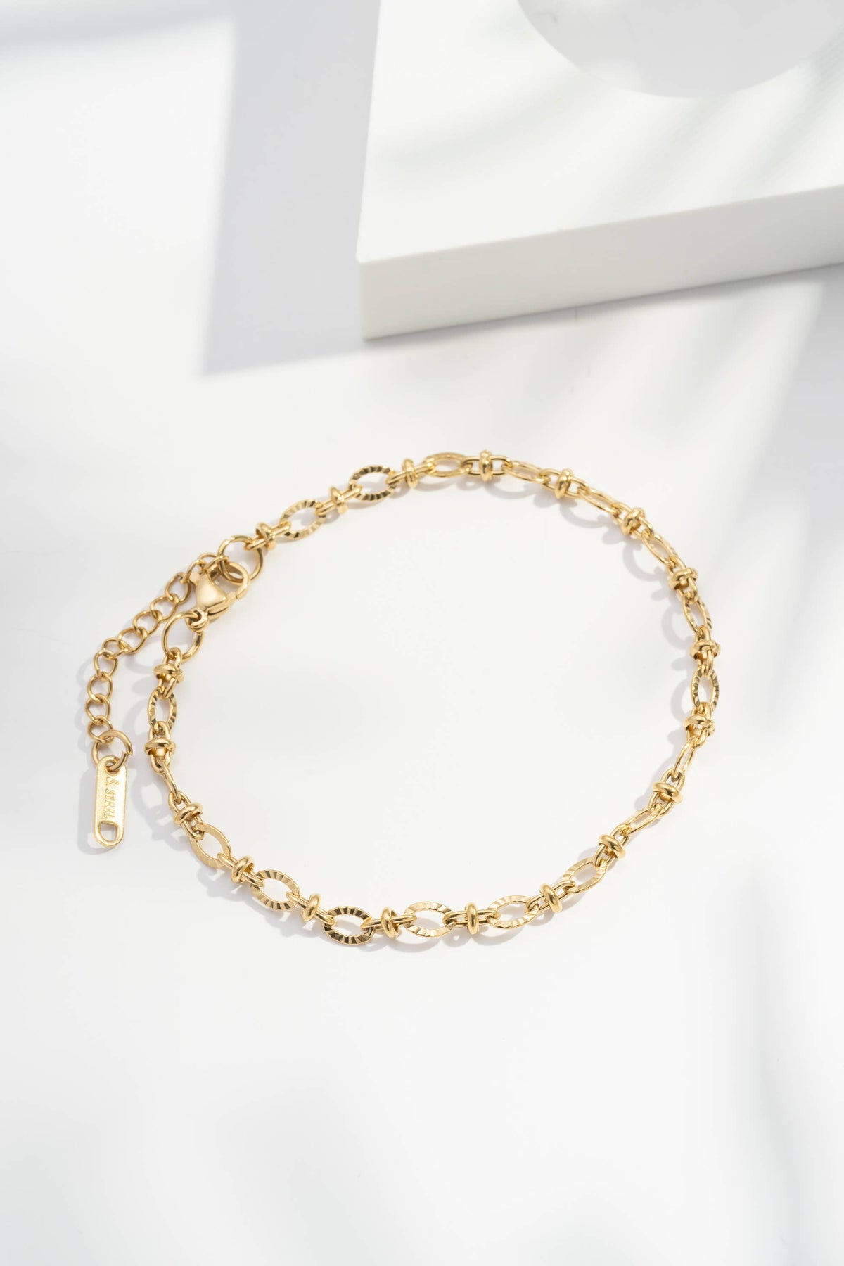 Personalisierbares Geflochtenes Armband mit Goldenen Gliedern