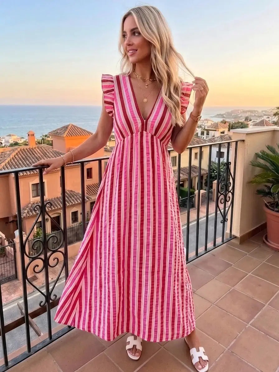 Langes Kleid pink