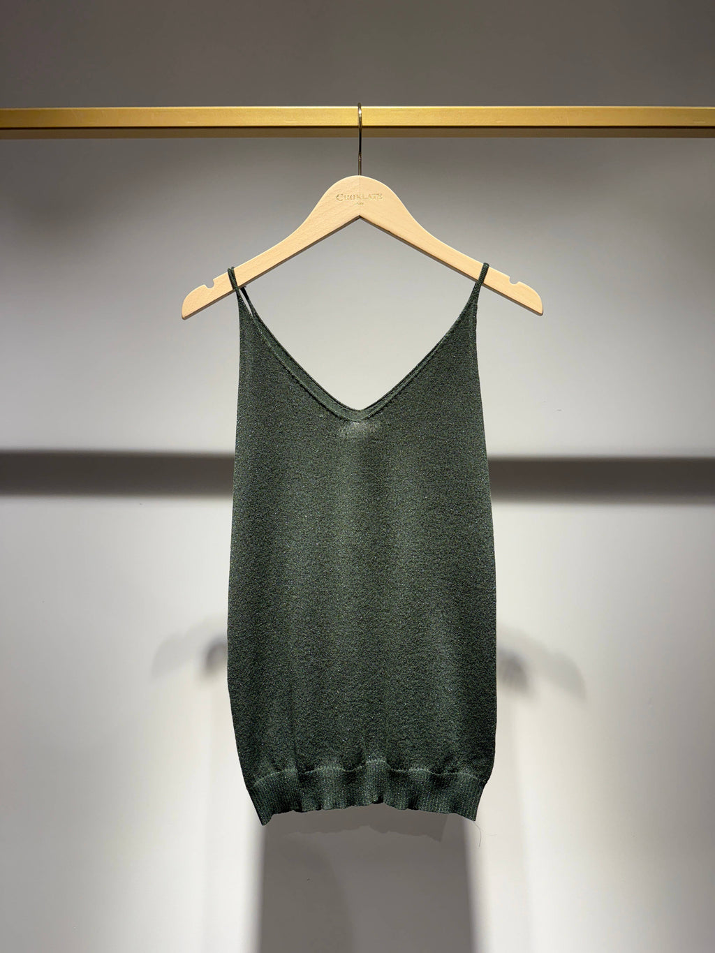 Glänzendes Lurex-Trägershirt - 8752: Schwarz / Eine Größe