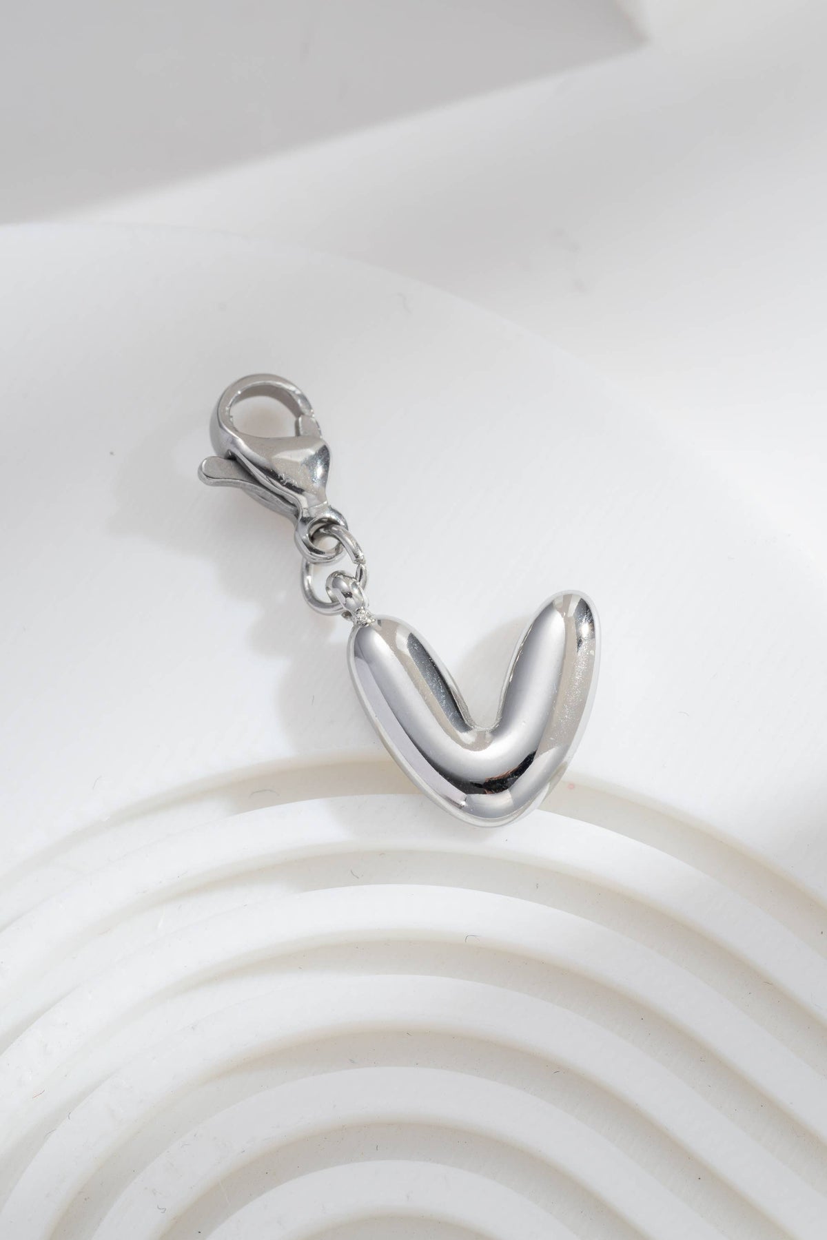 Satz von 26 Anhänger Charm Alphabet Edelstahl silberfarben