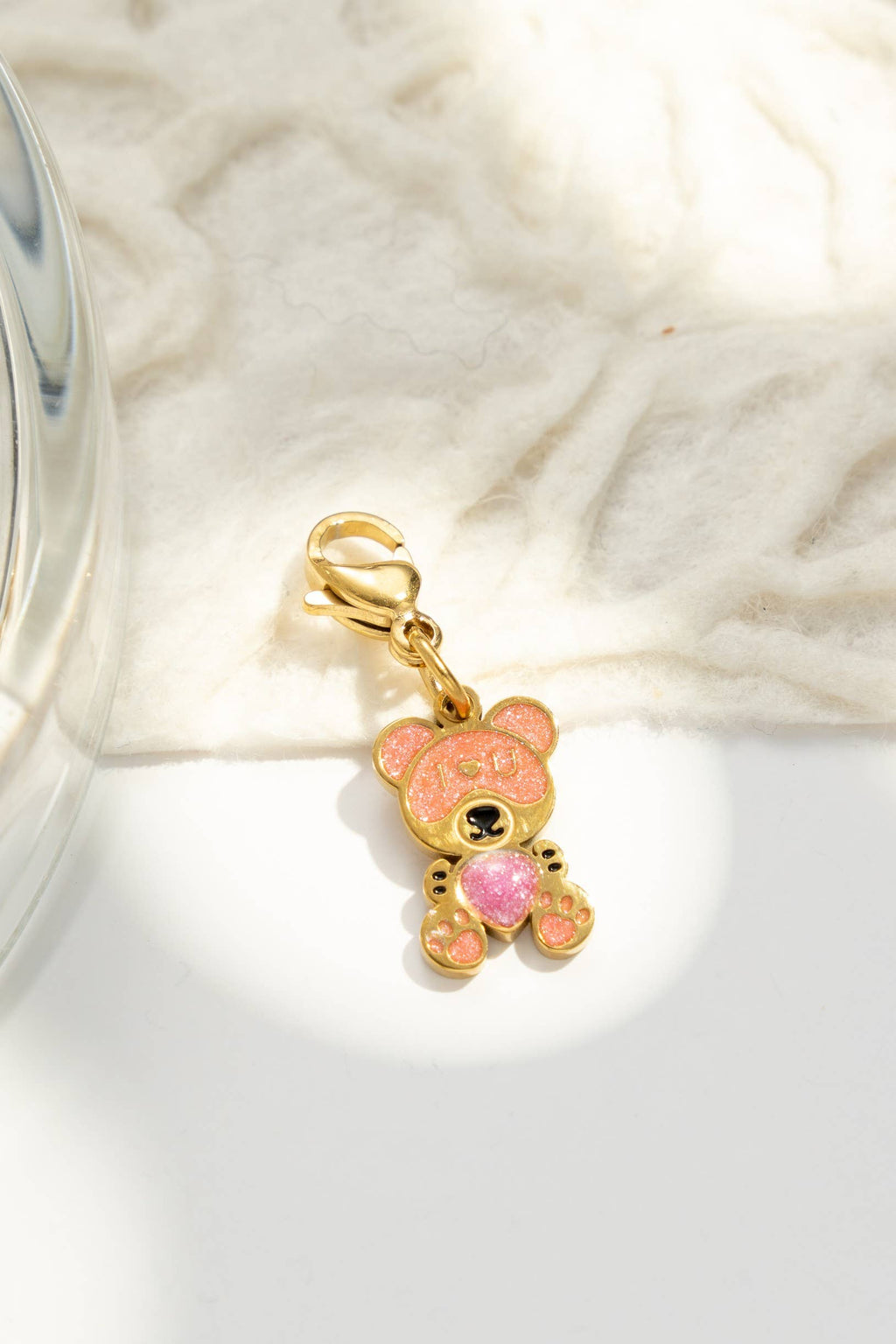 Set mit 9 assortierten Anhängern/Charms aus vergoldetem Edelstahl