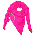 Gestrickter Dreiecksschal Fien in Neonpink