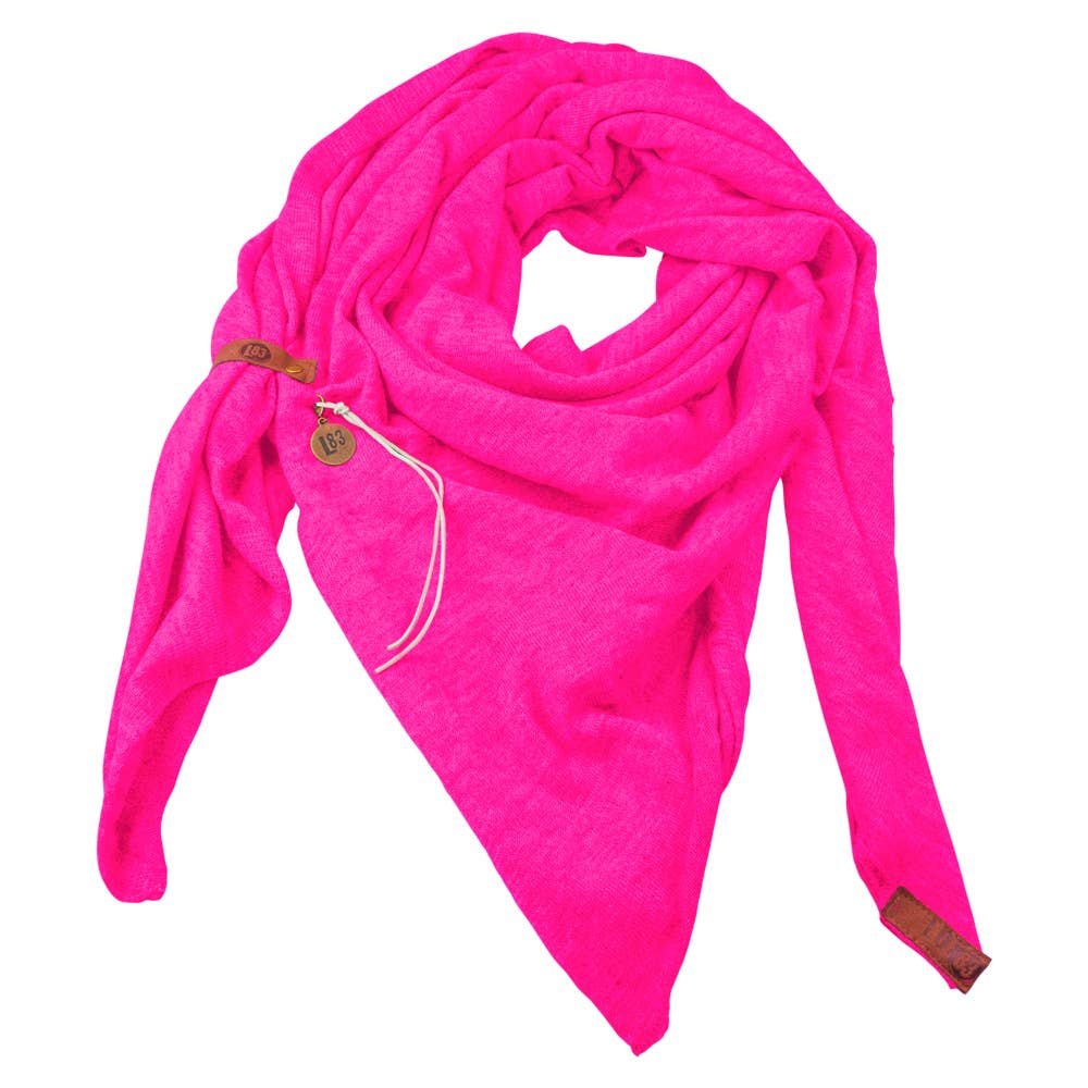 Gestrickter Dreiecksschal Fien in Neonpink