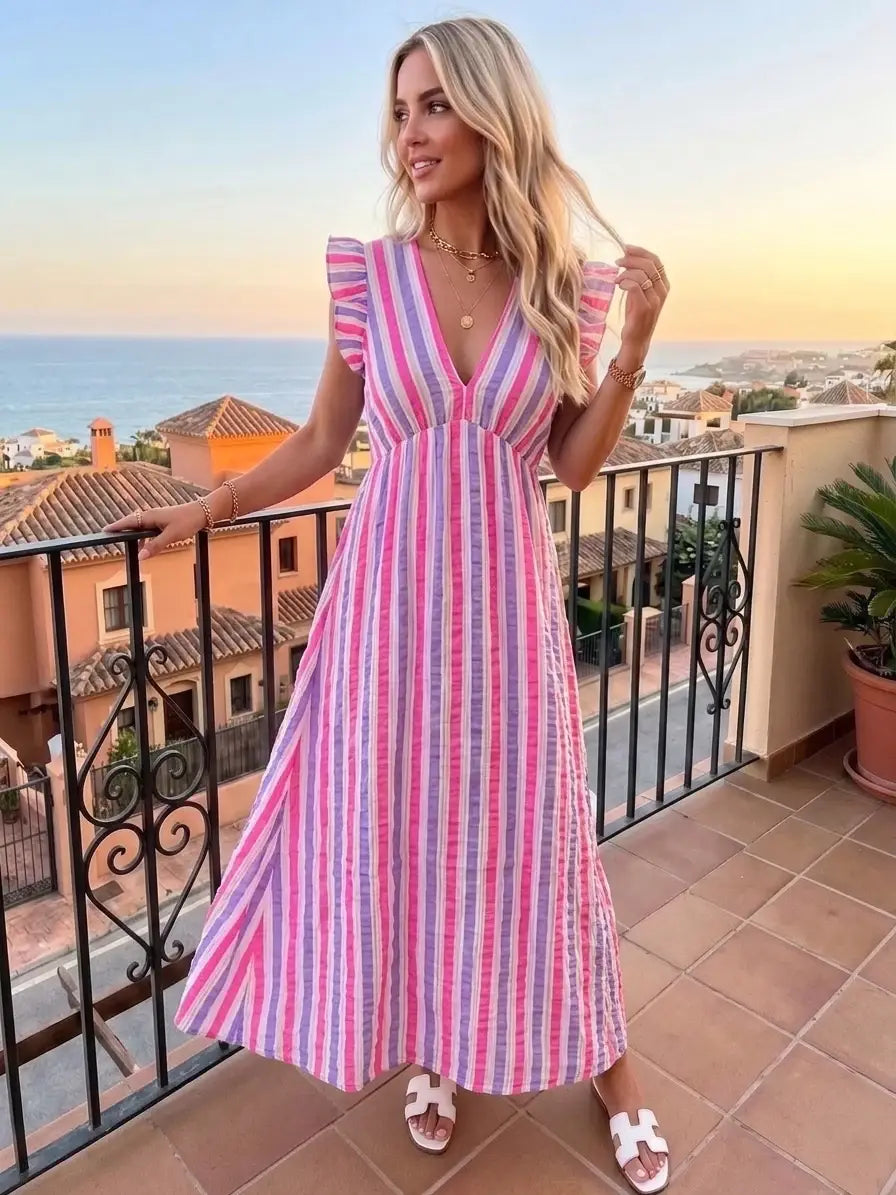 Langes Kleid pink