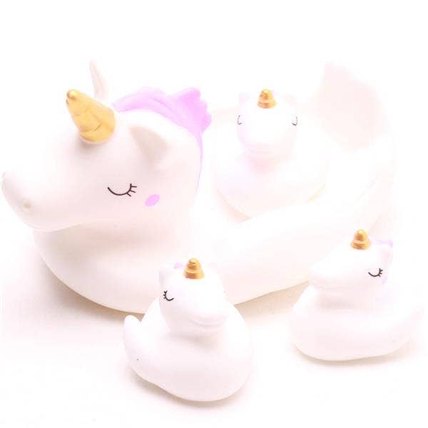 Einhorn Badeente Mutter mit 3 Kindern