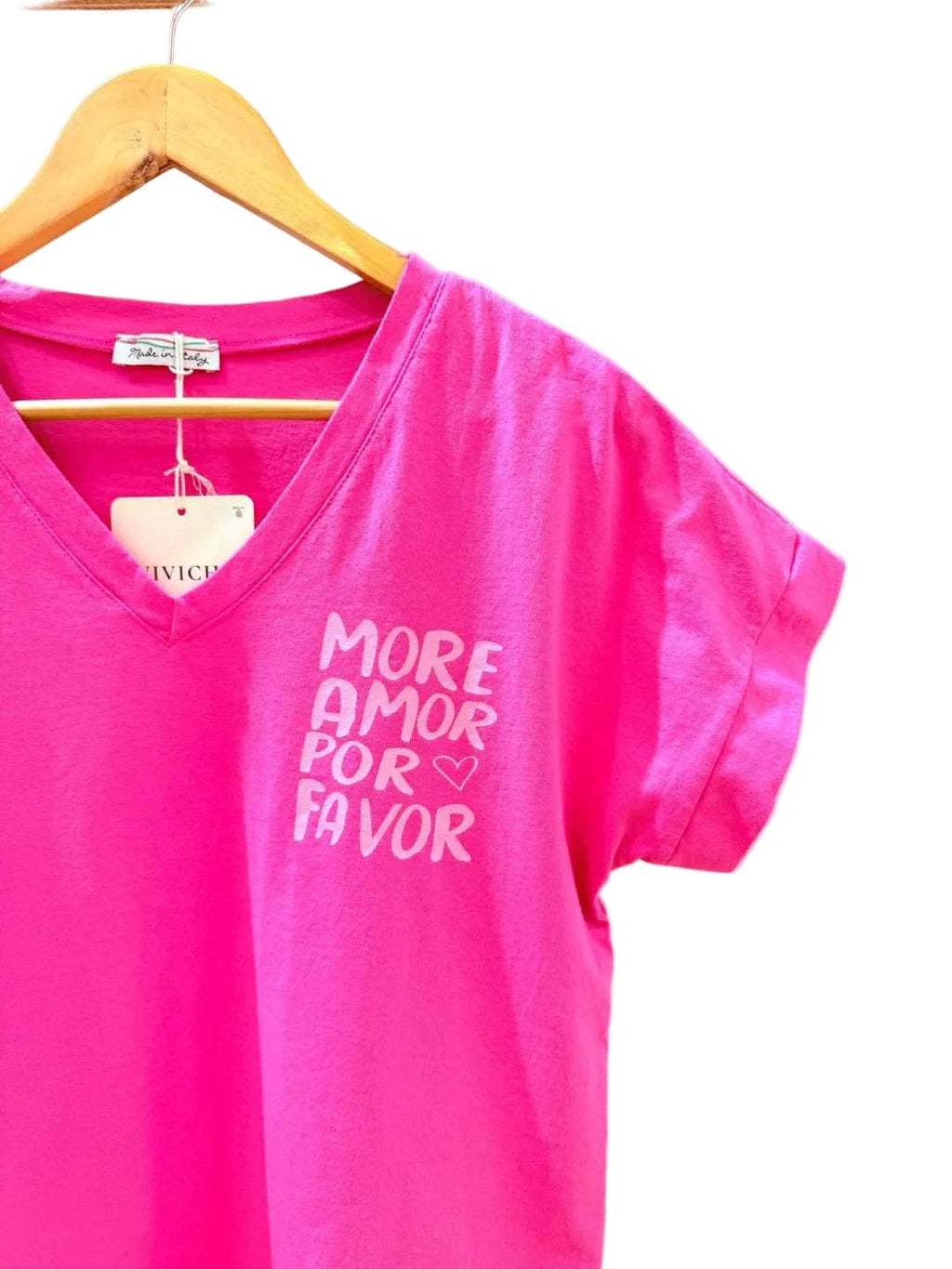 T-Shirt More Amor Por Favor Pink: Pink