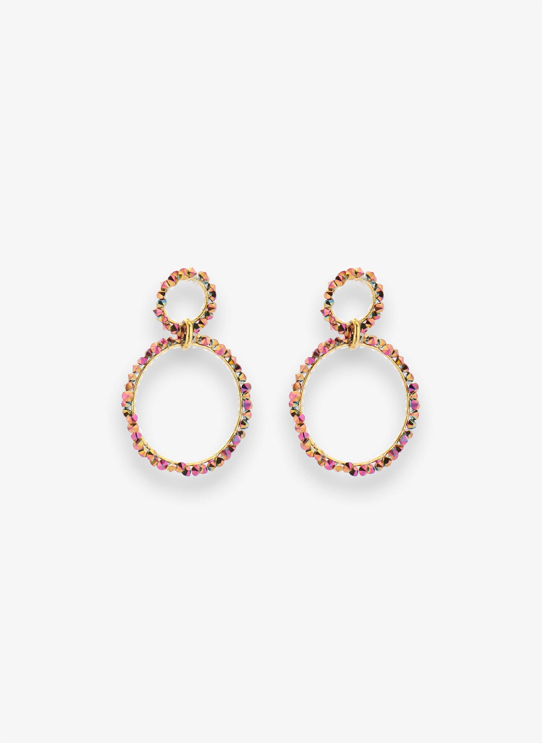 Sela Ohrringe in Rosa mit Kristallglas