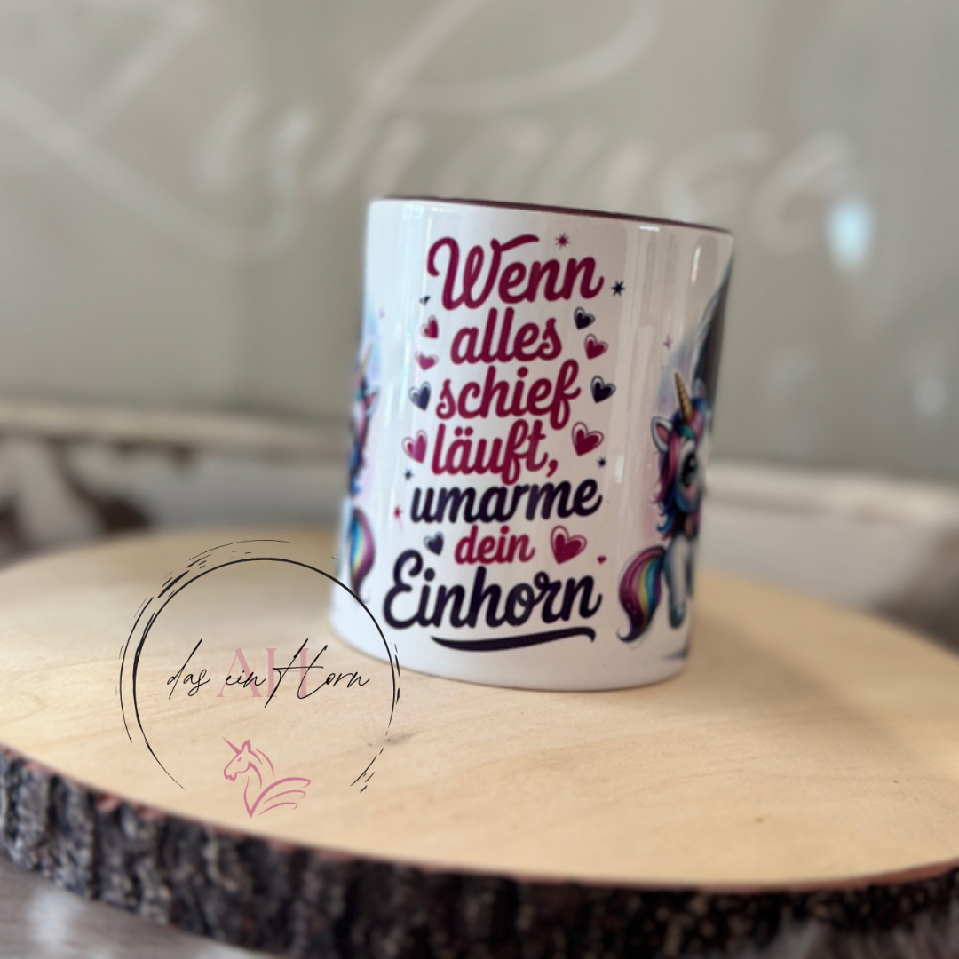 Tasse Umarme ein Einhorn