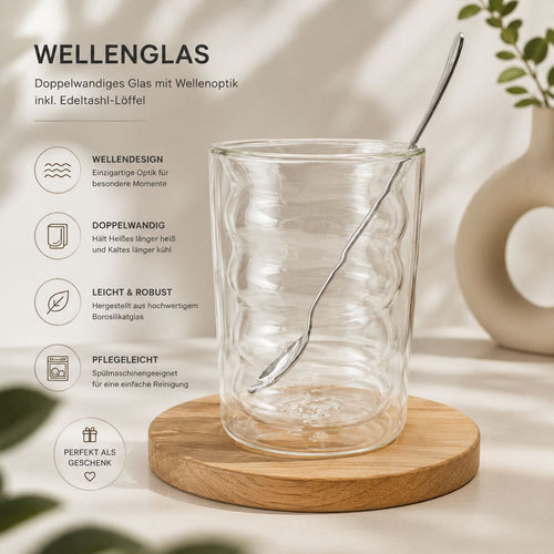 ElbFuchs® Latte Macchiato Glas doppelwandig