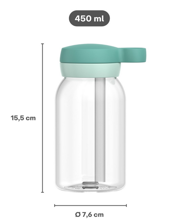 Mepal Trinkflasche mit Trinkhalm 450ml