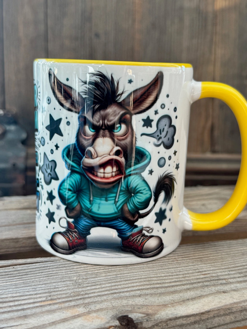 Tasse Grantiger Esel