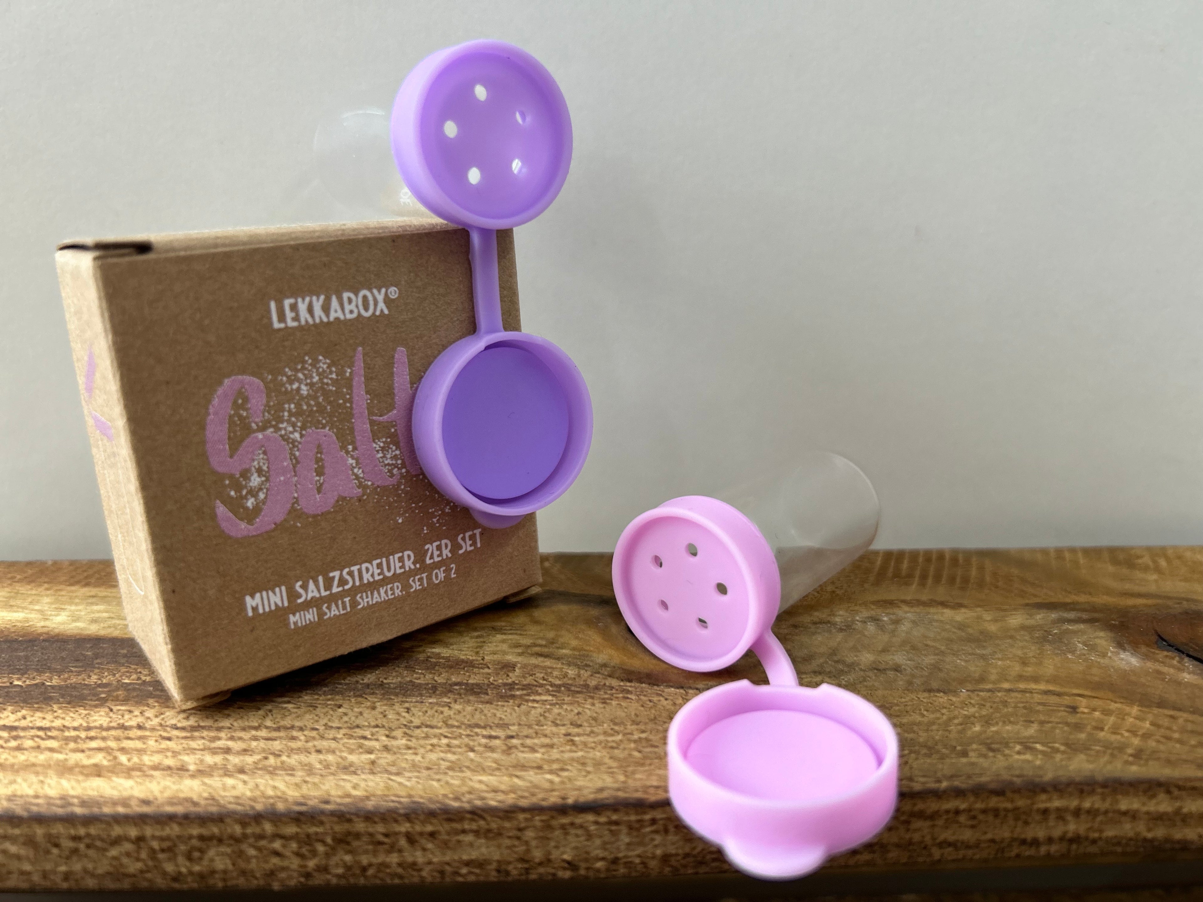 LEKKABOX - Mini Salzstreuer - 2er Set - rosa/lila