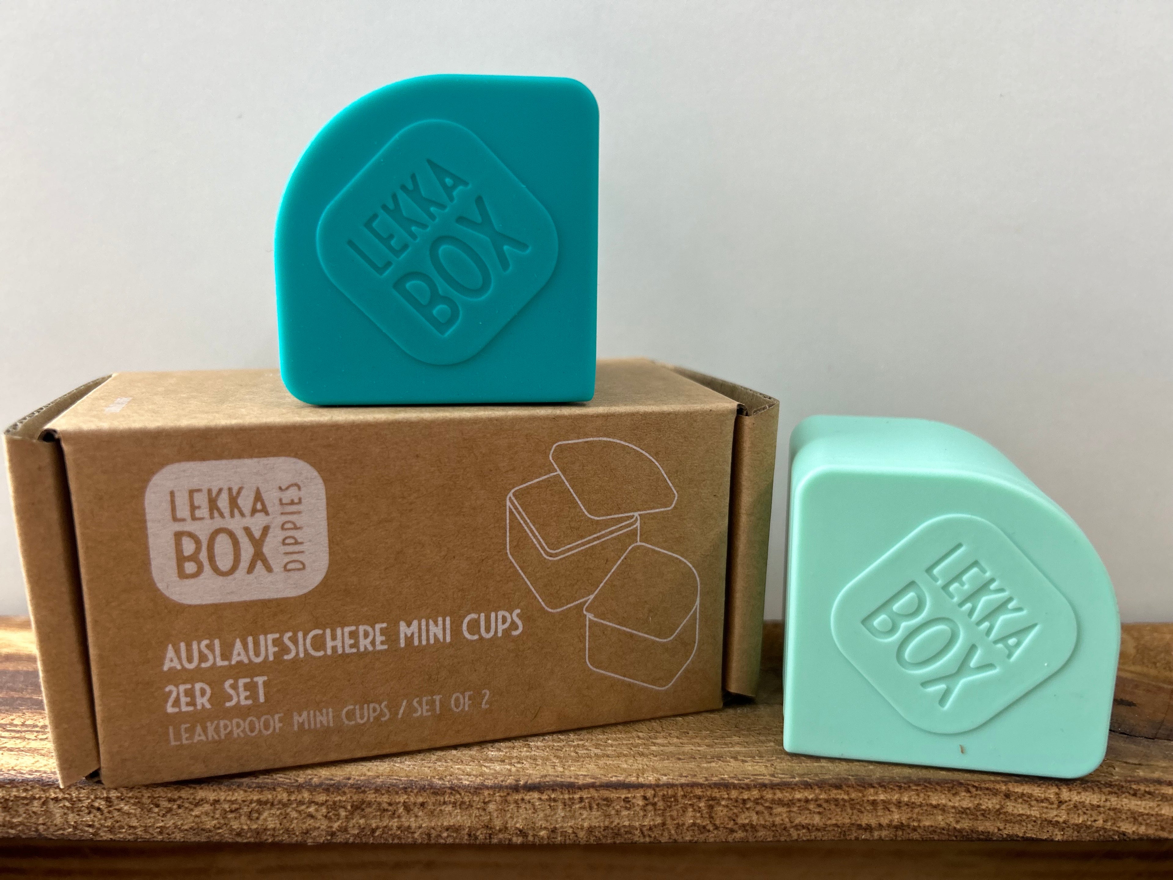 LEKKABOX - Mini Joghurt Behälter - 2er Set - blau/mint