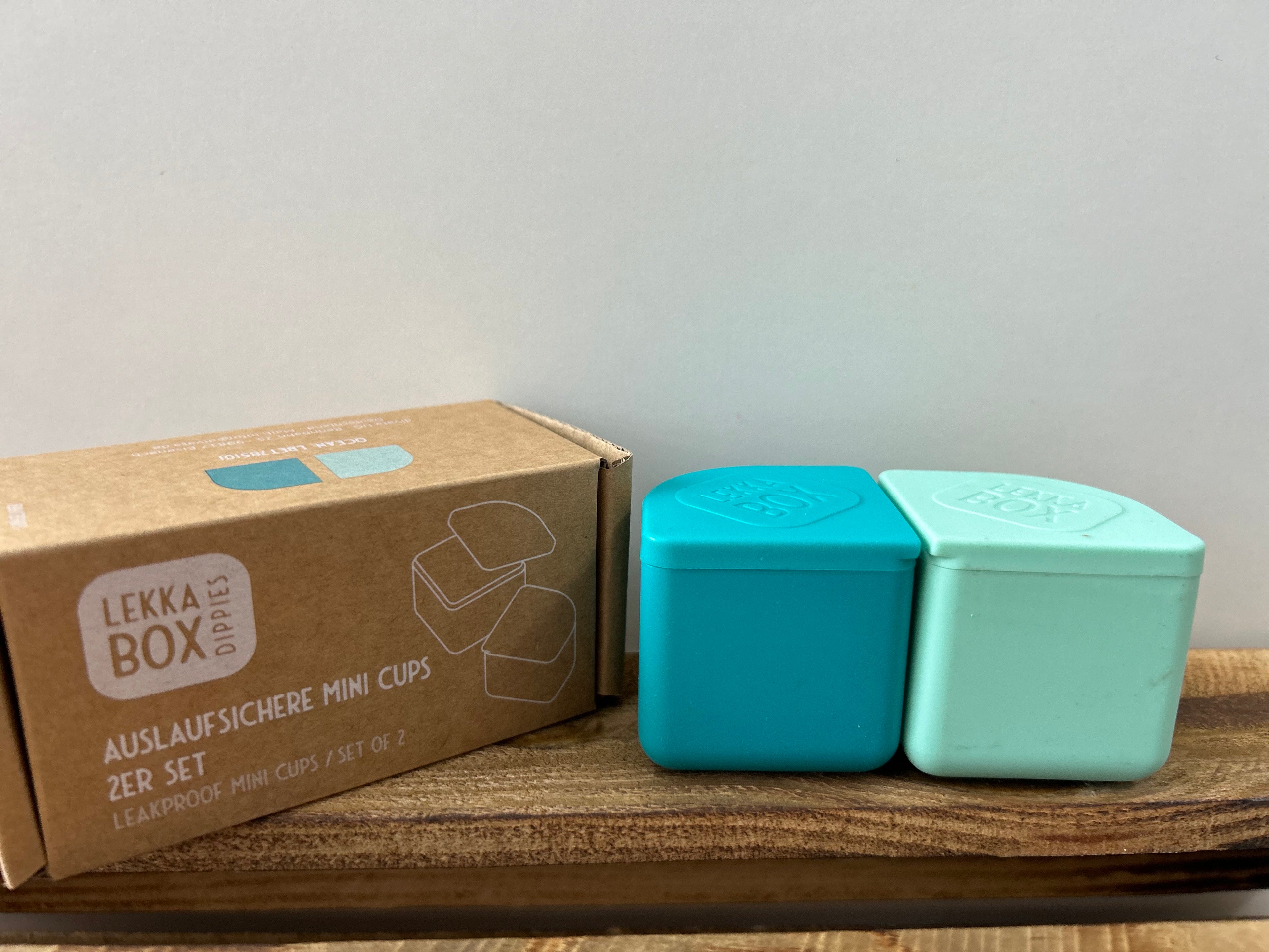 LEKKABOX - Mini Joghurt Behälter - 2er Set - blau/mint