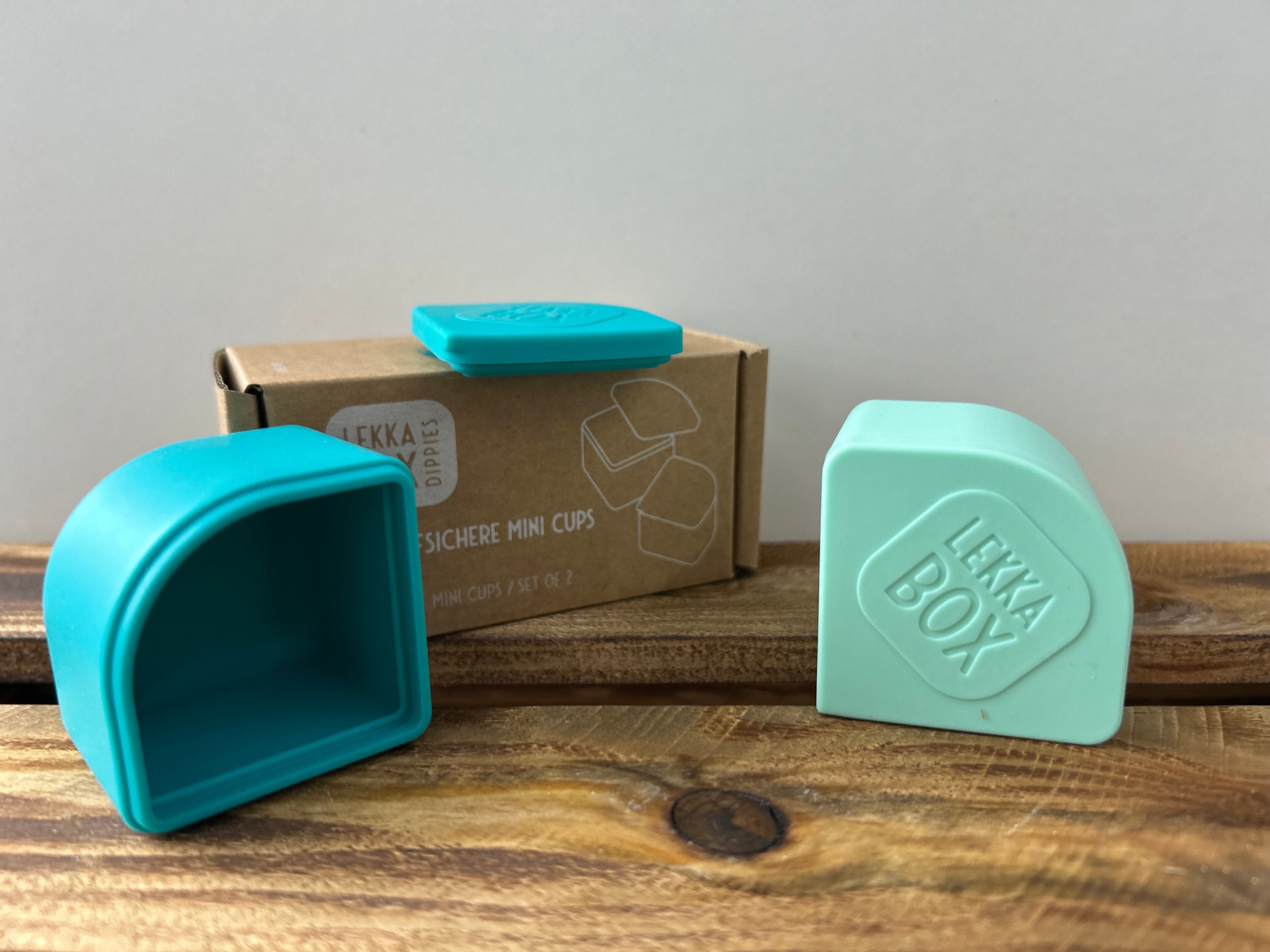 LEKKABOX - Mini Joghurt Behälter - 2er Set - blau/mint