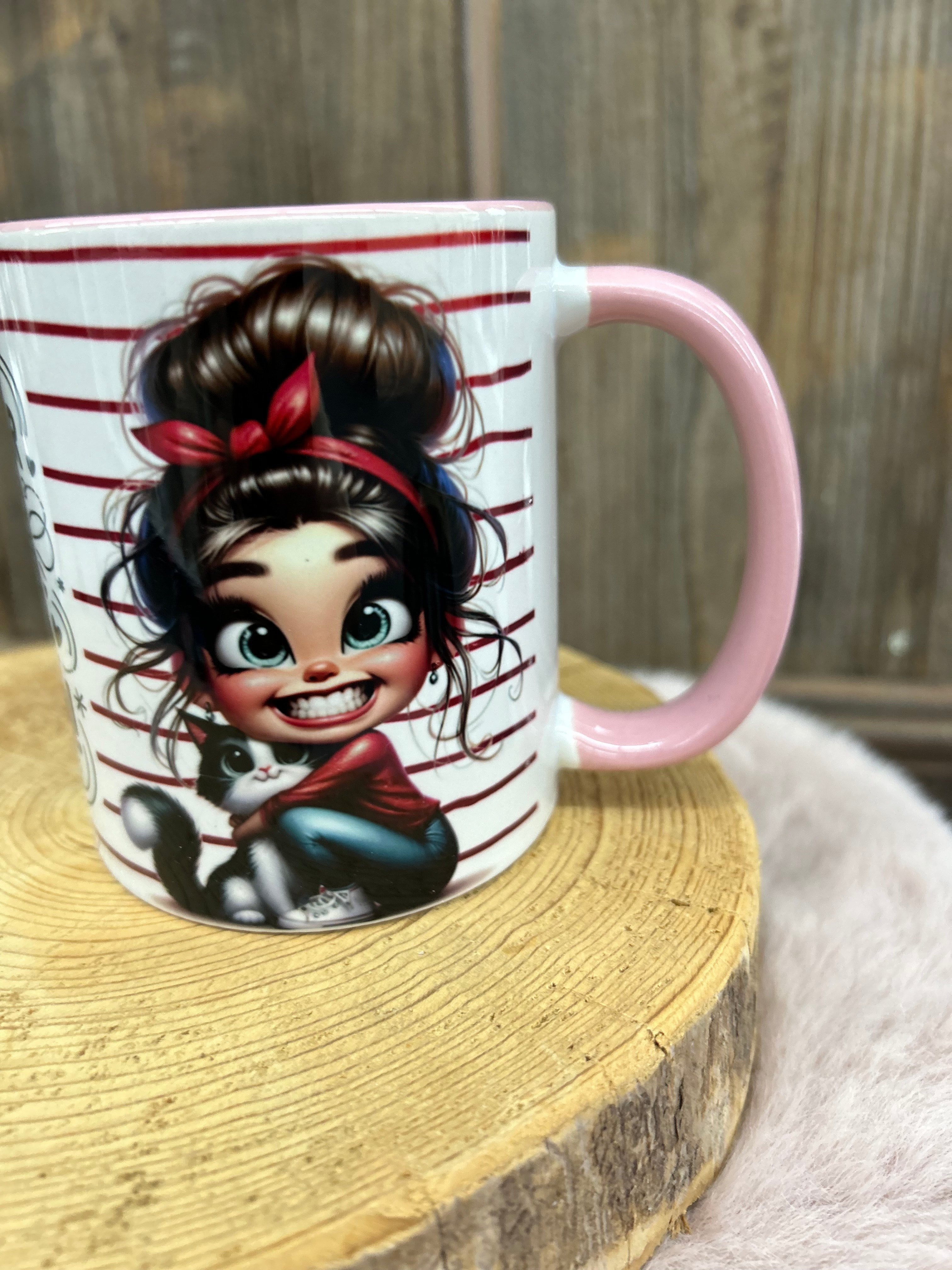 Tasse Mädchen Katze