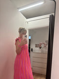 Musselinkleid in Pink/Orange