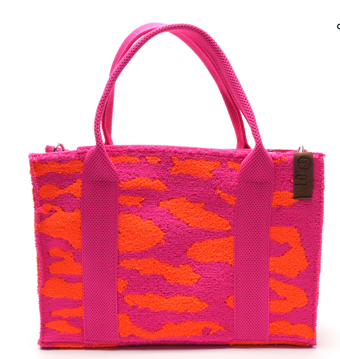 Tote Bag Mirthe - Leo Pink/Orange -Flauschig