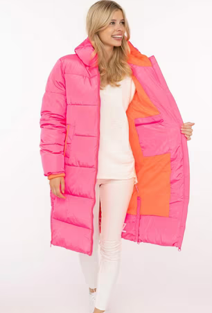 Zwillingsherz - Steppmantel - Pink-Orange