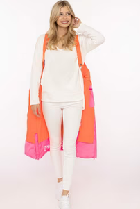 Zwillingsherz - Steppmantel - Pink-Orange