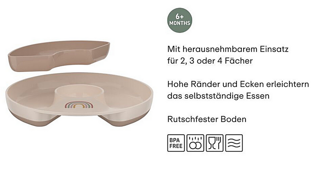 Kinderteller mit Unterteilung - Sunshine & Rainbow