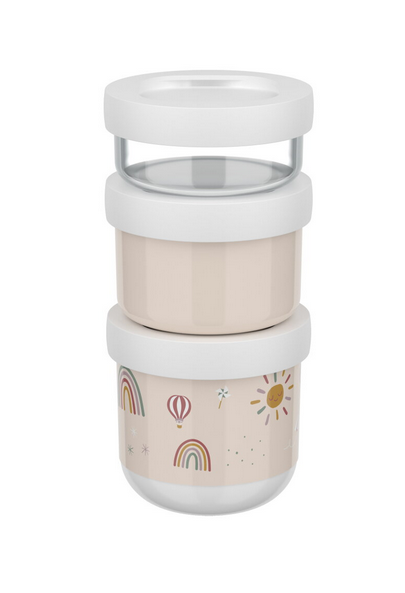 Snackboxen stapelbar - 3-teilig - Regenbogen