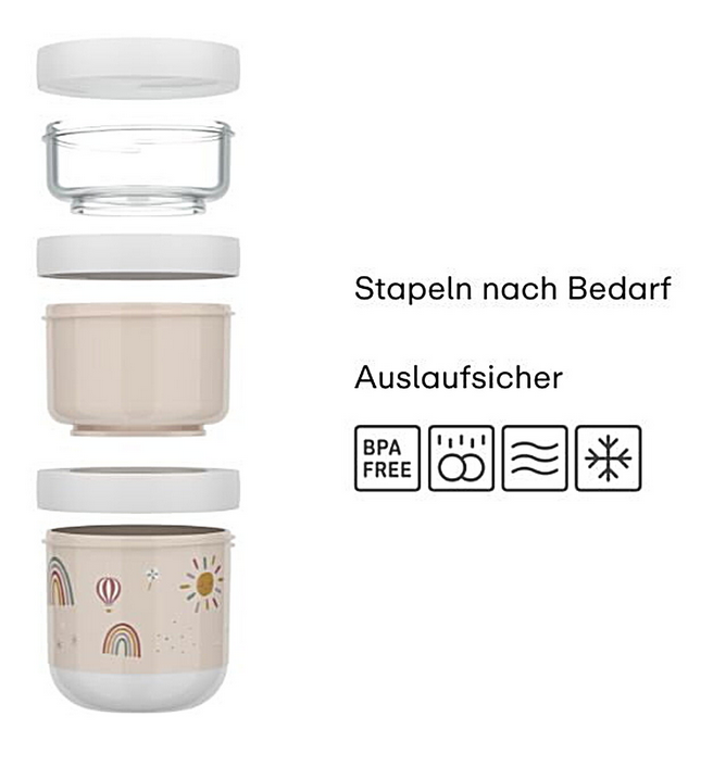 Snackboxen stapelbar - 3-teilig - Regenbogen