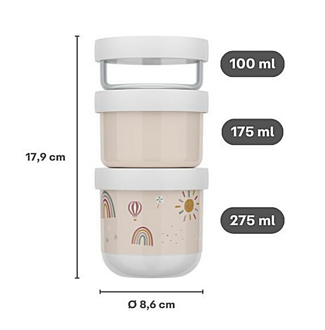 Snackboxen stapelbar - 3-teilig - Regenbogen