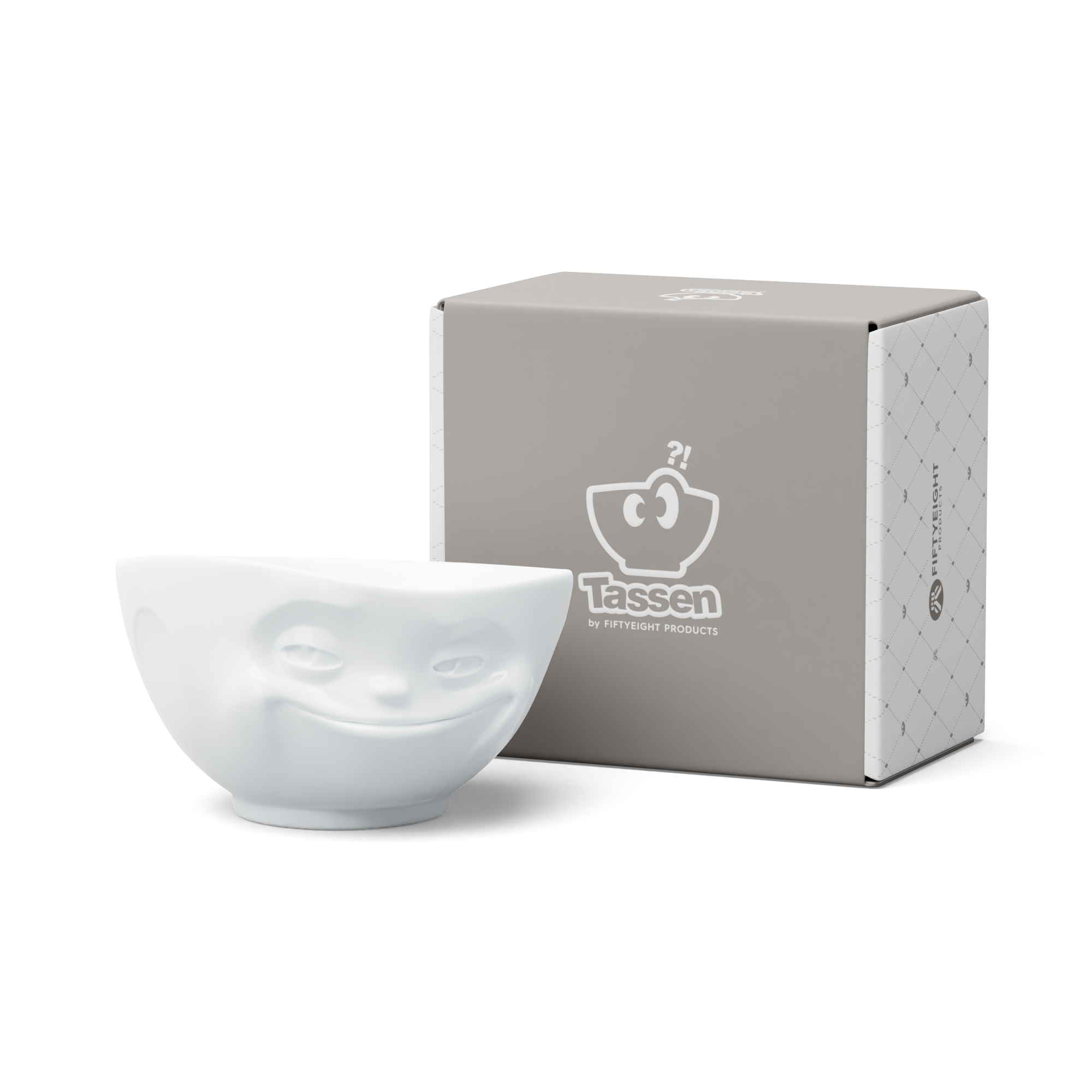 58 - Schale Grinsend in weiß, 500 ml