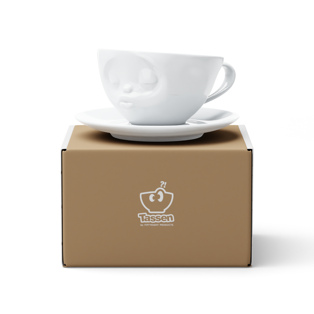 58 - Kaffeetasse Küssend weiß, 200 ml
