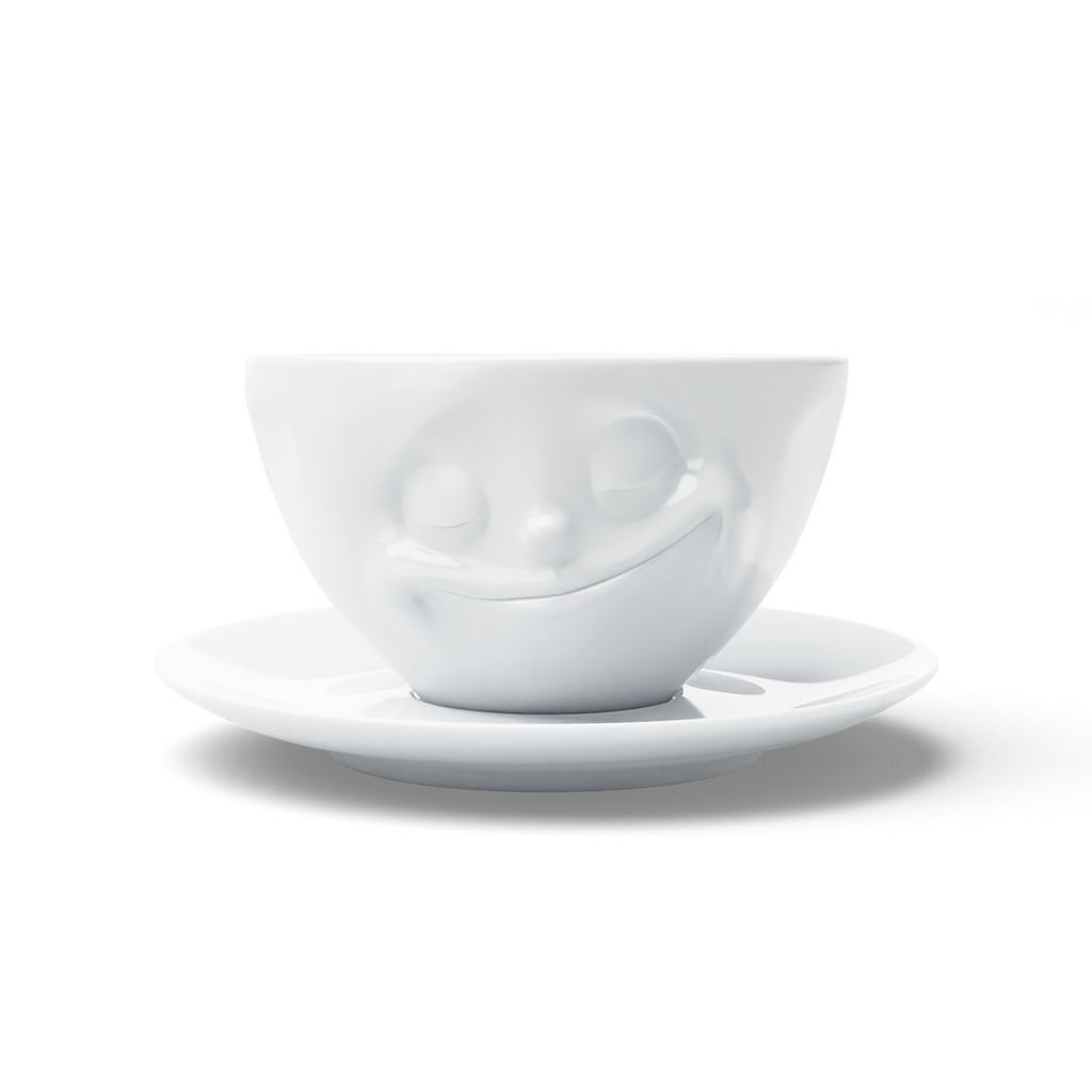 58 - Kaffeetasse Glücklich weiß, 200 ml