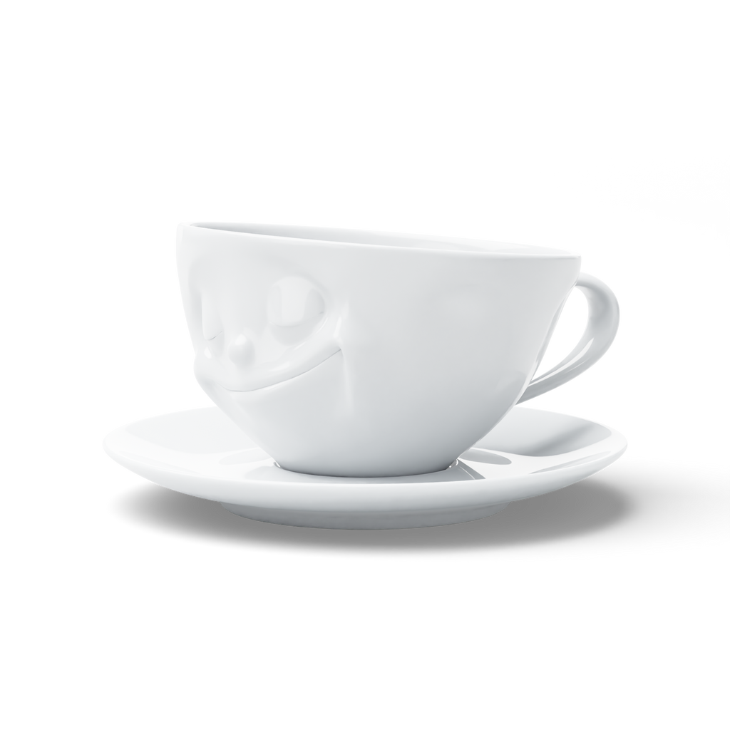 58 - Kaffeetasse Glücklich weiß, 200 ml