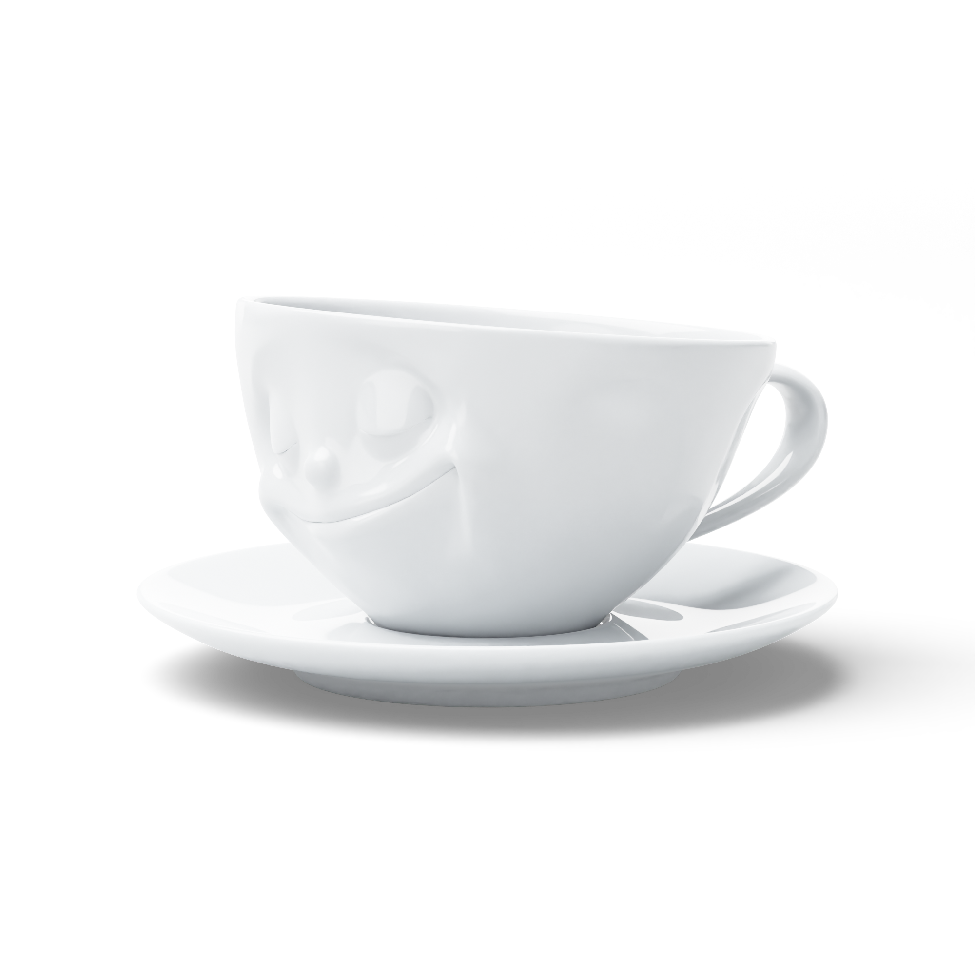 58 - Kaffeetasse Glücklich weiß, 200 ml