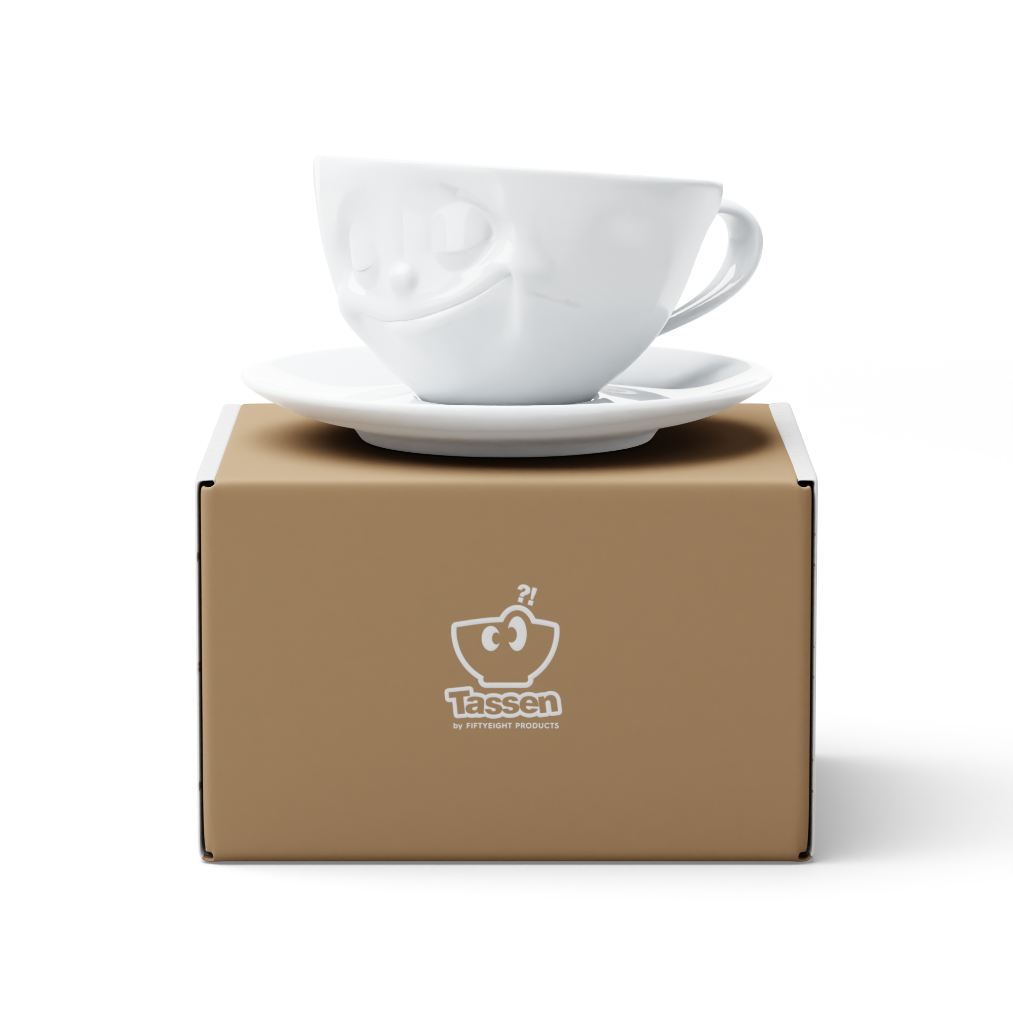58 - Kaffeetasse Glücklich weiß, 200 ml