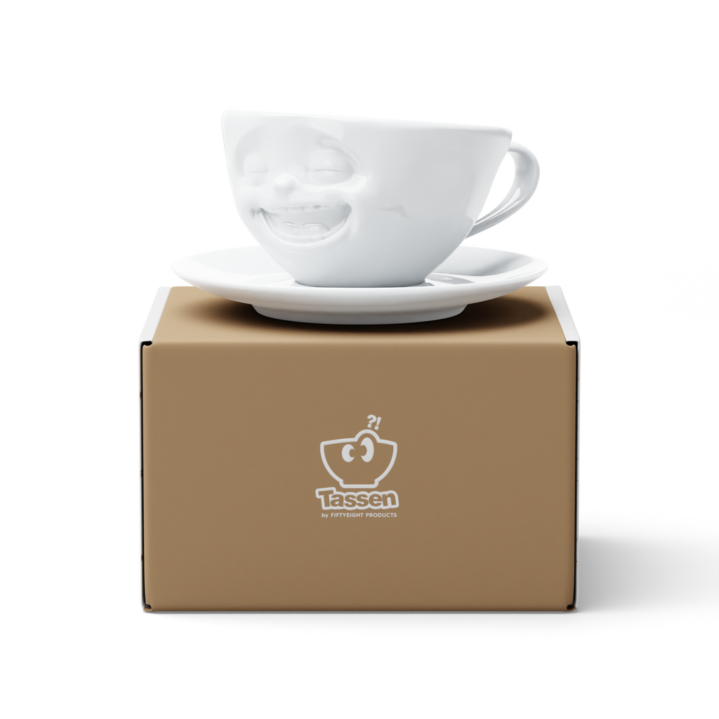 58 - Kaffeetasse Lachend weiß, 200 ml