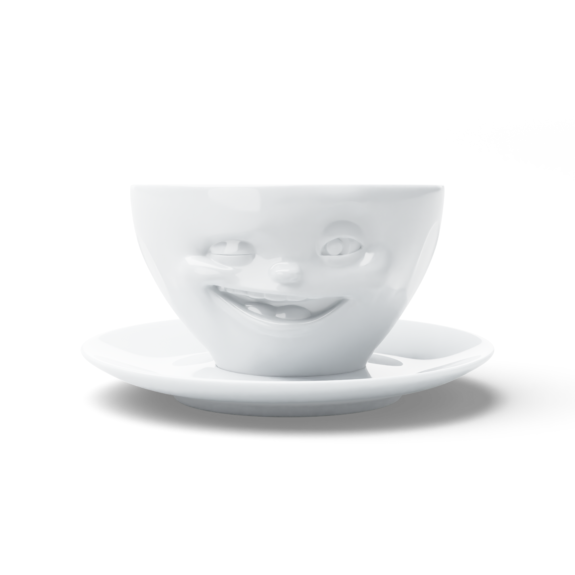 58 - Kaffeetasse Zwinkernd weiß, 200 ml