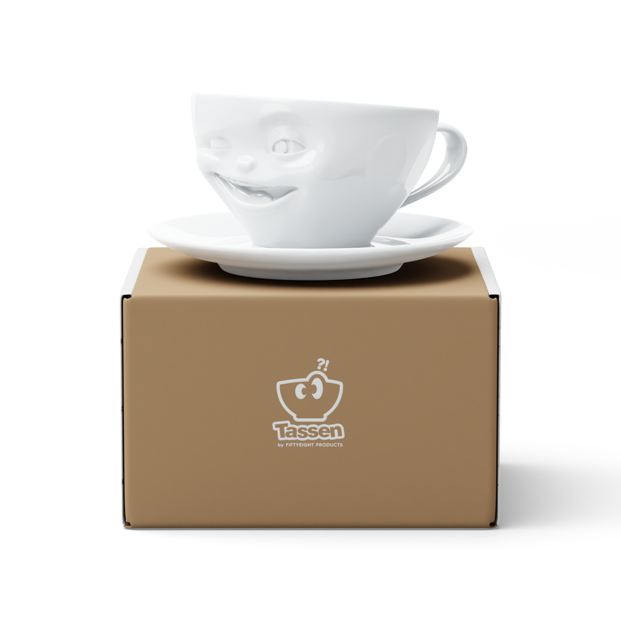 58 - Kaffeetasse Zwinkernd weiß, 200 ml