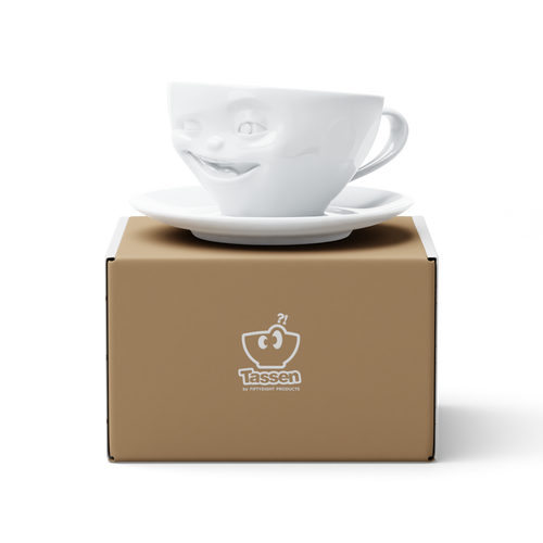 58 - Kaffeetasse Zwinkernd weiß, 200 ml