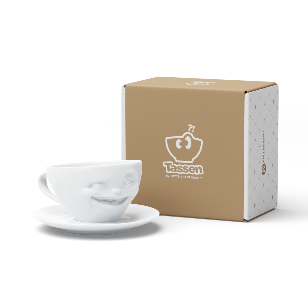 58 - Kaffeetasse Zwinkernd weiß, 200 ml