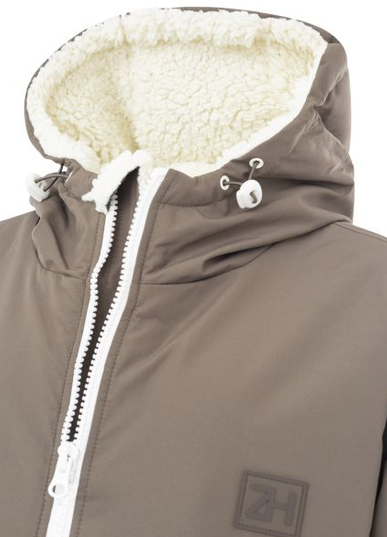 Zwillingsherz Mantel - Taupe -Flauschig - Grösse S/M