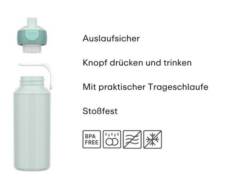 Trinkflasche Pop-Up 400 ml - Unicorn Glow