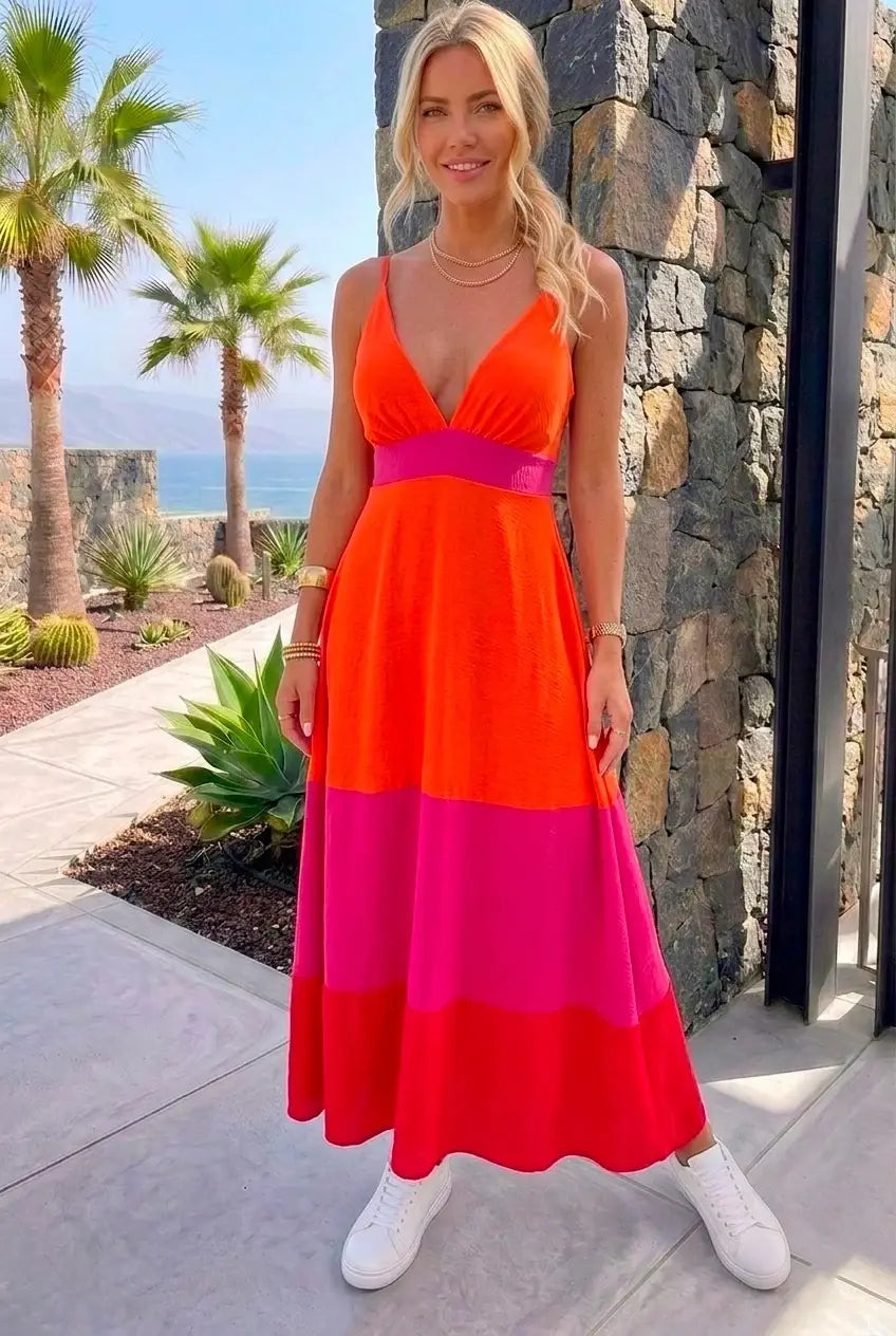 Langes Kleid mit Trägern