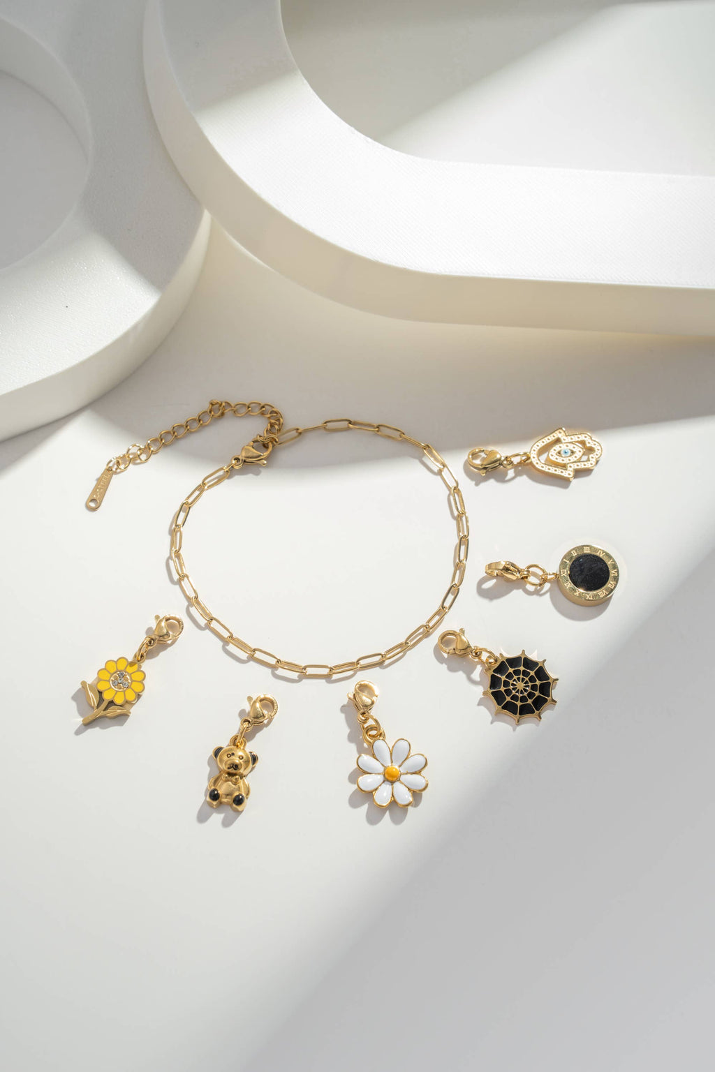 Vergoldetes Kettenarmband aus Edelstahl für Charms
