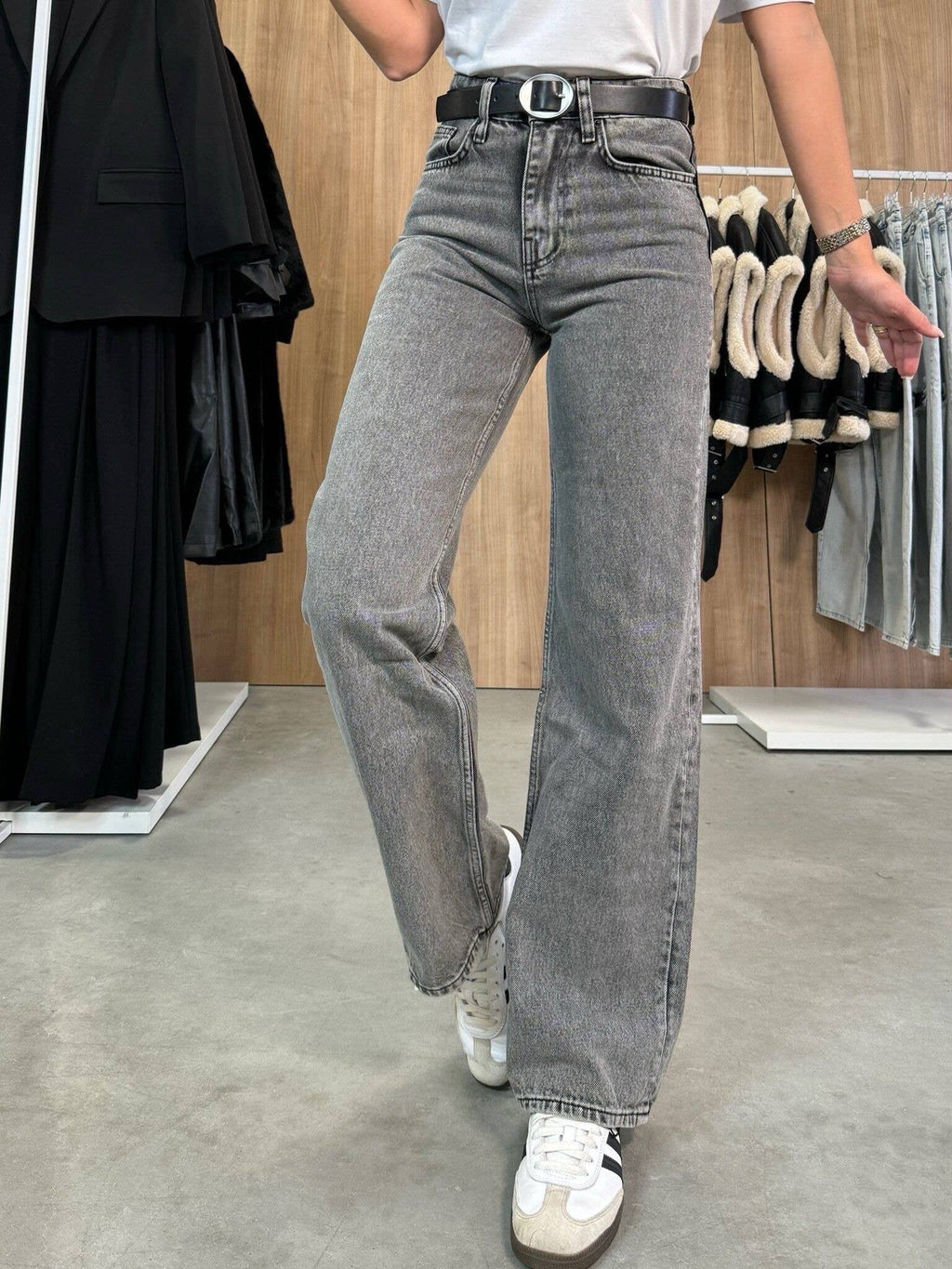 Jeans mit weitem Bein und hoher Taille – Stretch: Himmelblau / 1 X S/3 S/3 M/2 L/1XL