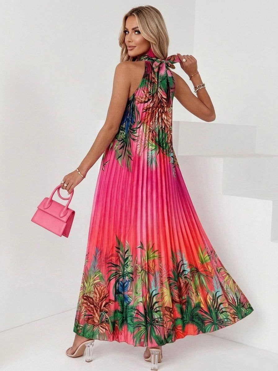 Langes plissiertes Kleid