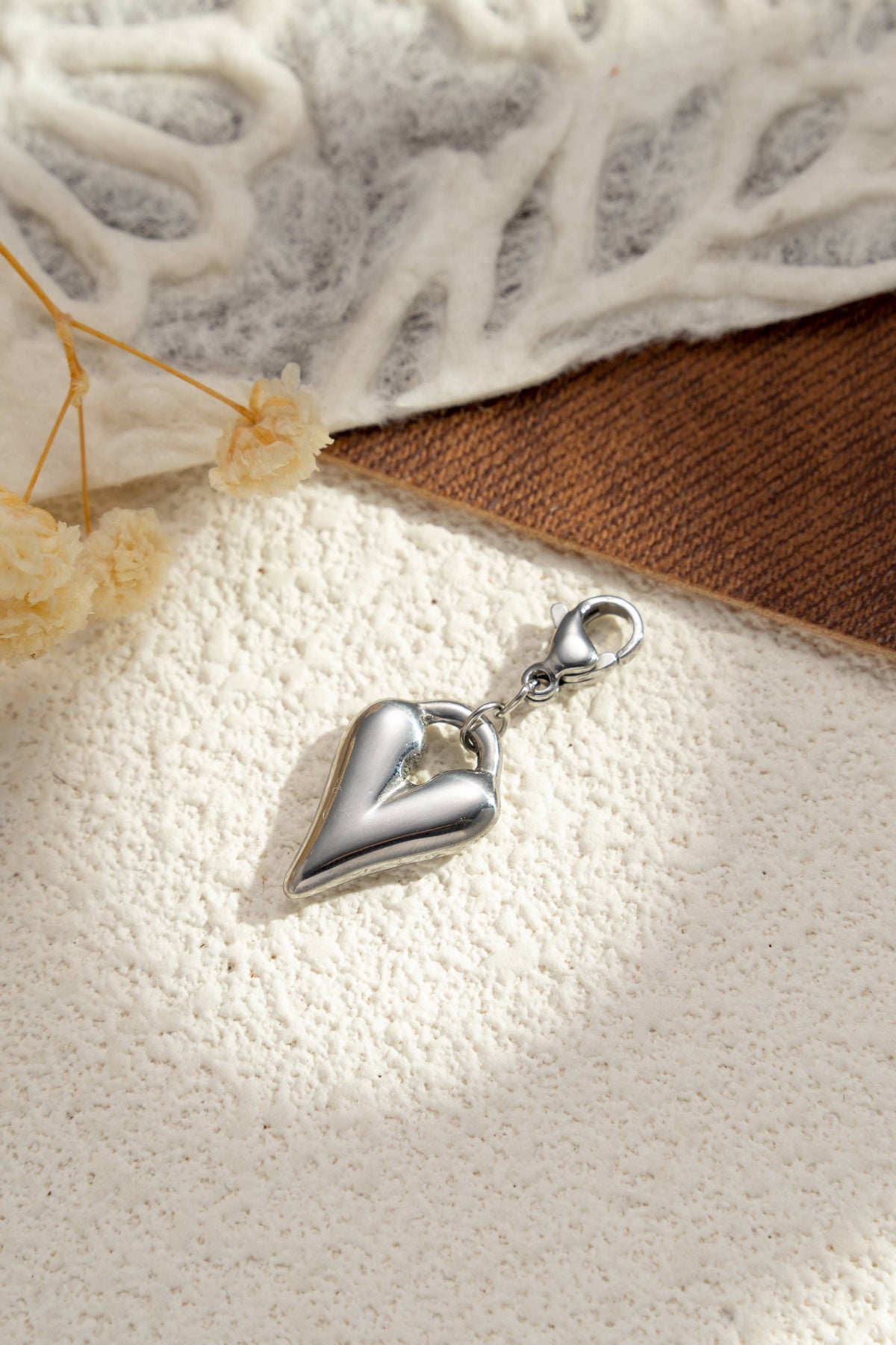 Charm Herz Edelstahl Liebe elegantes Schmuckstück: Or jaune