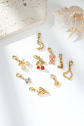 Set mit 9 assortierten Anhängern/Charms aus vergoldetem Edelstahl