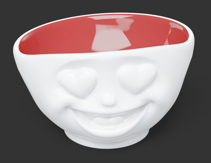 58 - Schale Herzlich - innen Rubin - 500 ml